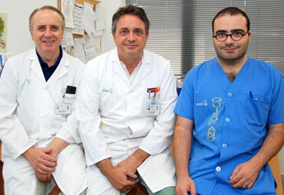 Especialistas en Dermatología del Hospital talaverano: Luis Miguel Torres, Angel Palomo e Iván Cervigón.
