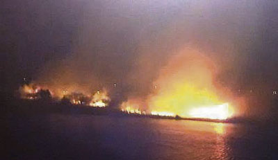 Tres incendios en la misma isla del río Tajo junto al Puente de Hierro