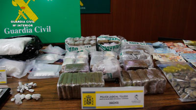 La Guardia Civil detiene a 33 personas pertenecientes una organización dedicada a la distribución de cocaína en Toledo y Madrid