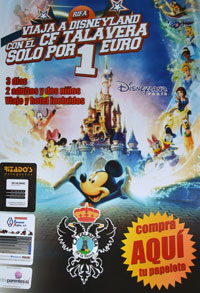 El CF Talavera sortea un viaje a Disneyland París por solo 1 euro