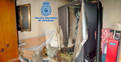 Detenido tras incendiarse una habitación de su casa en la que cultivaba marihuana
