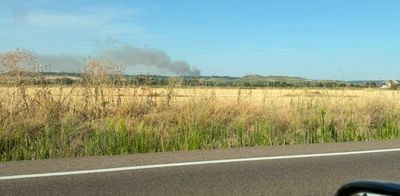 La carretera de La Pueblanueva permanece cortada por un incendio forestal declarado en Cerro Negro