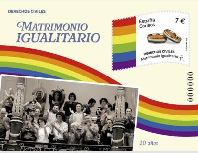 Correos celebra 20 años de matrimonio igualitario con un sello: así puedes conseguirlo