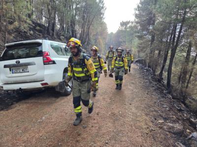 El incendio de Cuevas del Valle (Ávila) baja de gravedad y está controlado