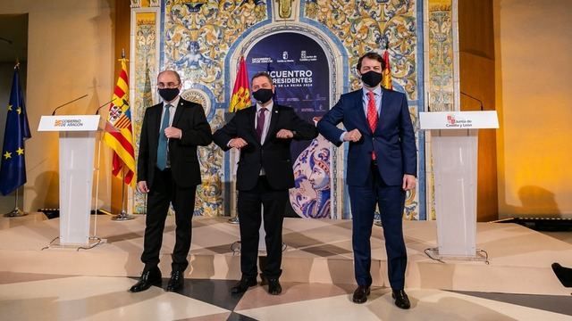 Los presidentes de CLM, CyL y Aragón, en la cumbre tripartita de Talavera de la Reina