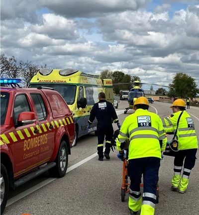 Siniestro en la A-5, dirección Talavera: 5 personas heridas, entre ellas, dos jóvenes de 17 y 18 años