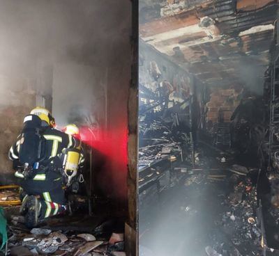 (Fotos) Un feroz incendio en un pueblo de Toledo deja dos heridos