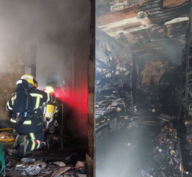 (Fotos) Un feroz incendio en un pueblo de Toledo deja dos heridos