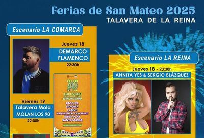 Estos son los conciertos de las Ferias de San Mateo 2025 en Talavera