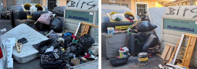 La basura y los enseres se siguen acumulando en Talavera