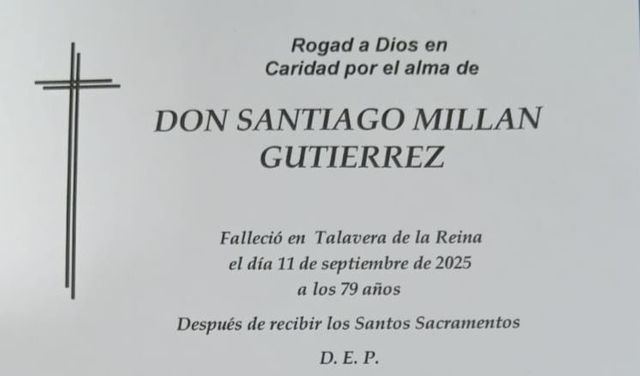 La misa de novenario por Santiago Millán Gutiérrez se oficiará este viernes