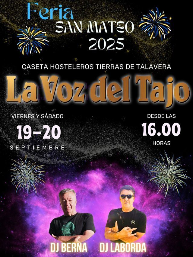 Este viernes y sábado la mejor música para bailar con Dj Berna y Dj Laborda en la caseta de La Voz del Tajo