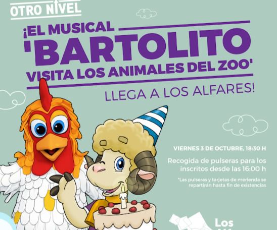 ¡Celebra el cumple de Alfi con el musical de Bartolito y sus amigos! Consigue pase gratis