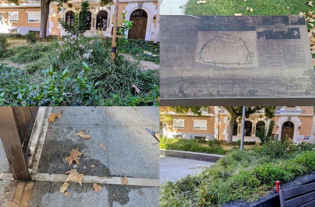Espacios públicos abandonados mientras se prepara una bandera de casi cien mil euros
