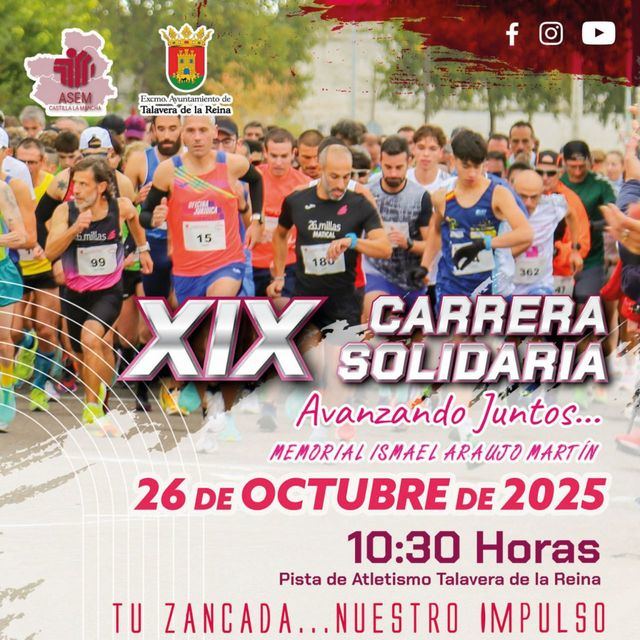 La Carrera 'Avanzando Juntos' de ASEM-CLM volverá a llenar las calles de Talavera de solidaridad