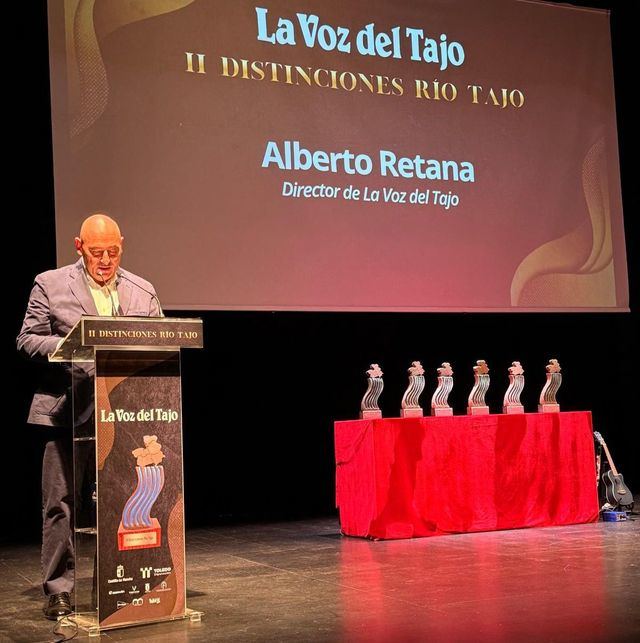 Alberto Retana durante el discurso de apertura de las II Distinciones Río Tajo