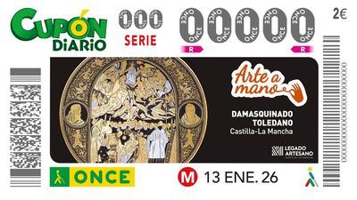 El Damasquinado toledano protagoniza el cupón de la ONCE del 13 de enero