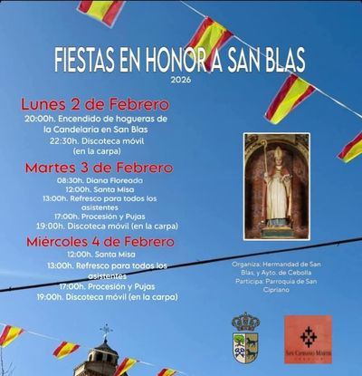 Cebolla se prepara para celebrar las Fiestas en Honor a San Blas con música, tradición y devoción