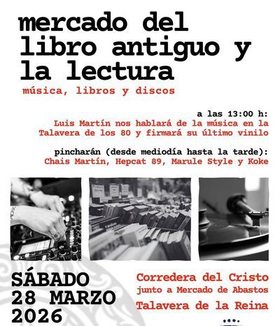 El Mercado del Libro Antiguo llena Talavera de libros, música y vinilos