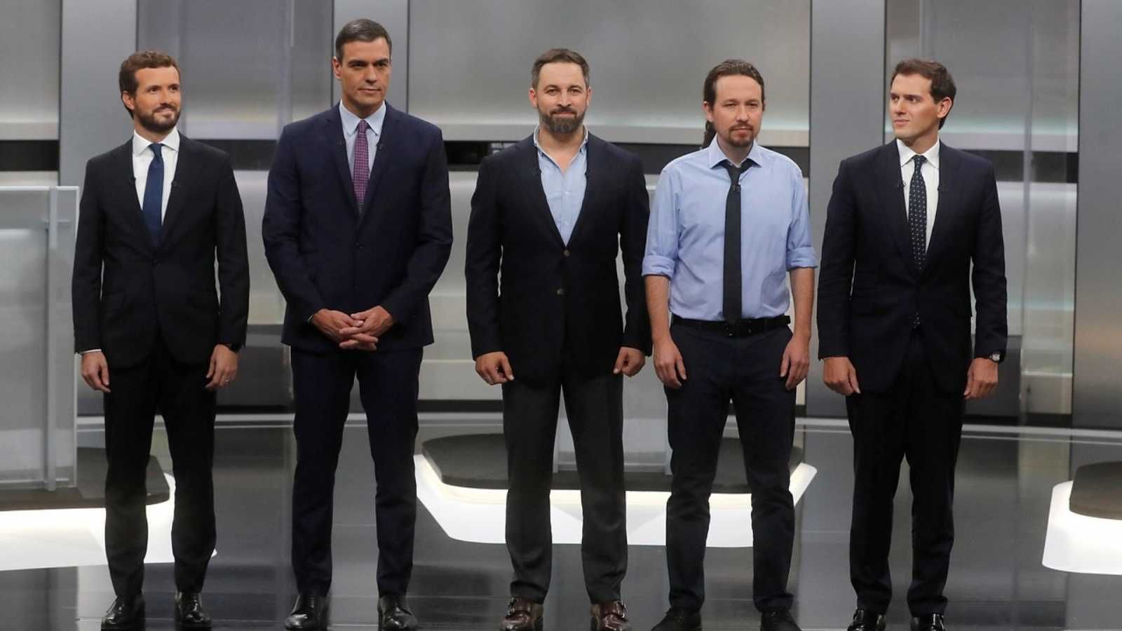 Los cinco aspirantes a presidente del gobierno de España.