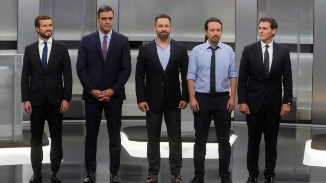 Los cinco aspirantes a presidente del gobierno de España.