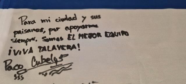 Esta es la dedicatoria de Paco Cubelos a los talaveranos