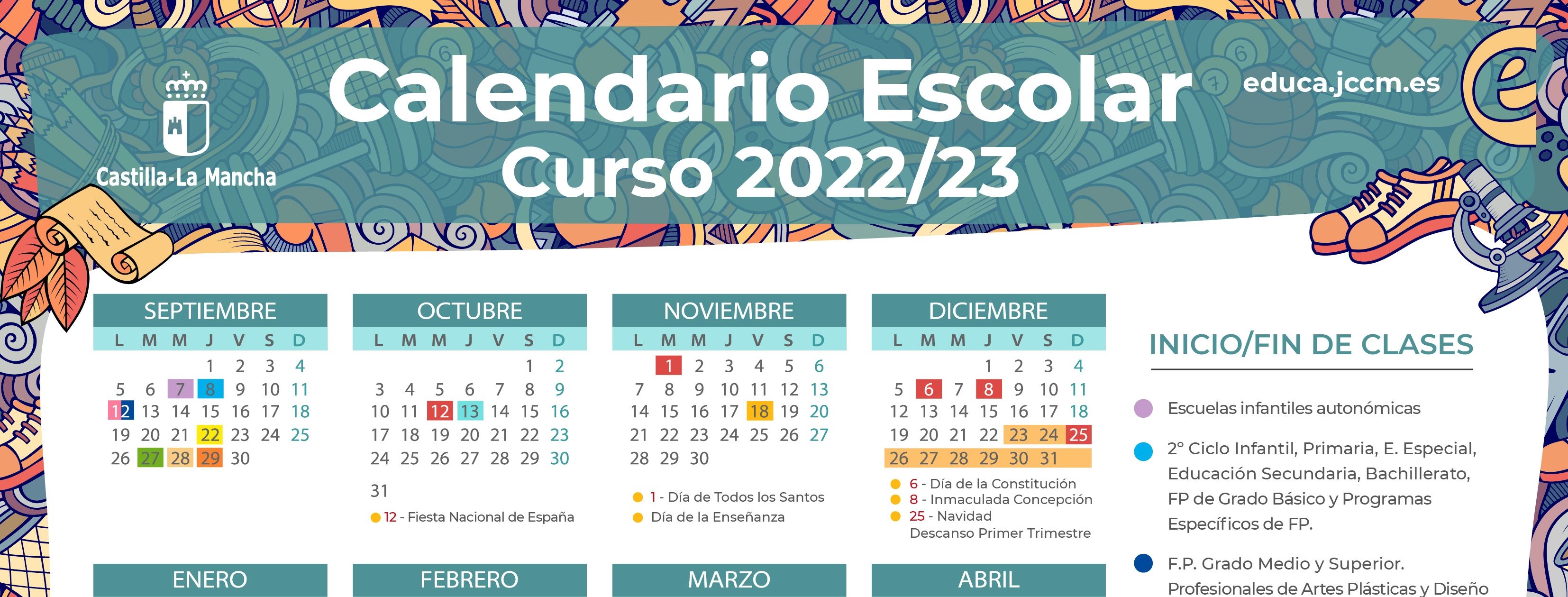 Este Es El Calendario Escolar 202223 Festivos Inicio Y Fin Del Curso La Voz Del Tajo 