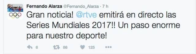Alarza celebra la emisión en TVE de las Series Mundiales de Triatlón