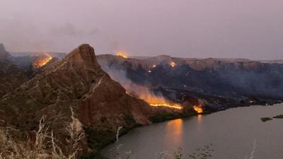 El incendio en las Barrancas de Burujón se originó por una cosechadora