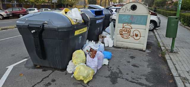 La basura se acumula otro día más en las calles de Talavera