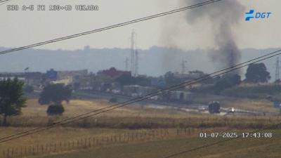 Cortado el tráfico en la A-5 a su paso por Talavera por un incendio en un camión