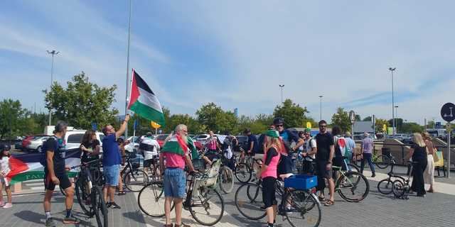 Bicicletada en Talavera en solidaridad con Palestina