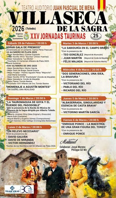 Villaseca de la Sagra presenta las XXV Jornadas Taurinas 2026