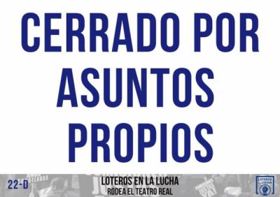 Los loteros cerrarán las administraciones el día de la Lotería de Navidad