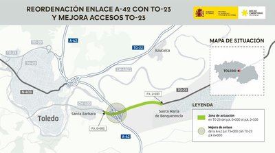 Transportes licita por 5,89 millones la mejora del enlace entre la A-42 y la TO-23