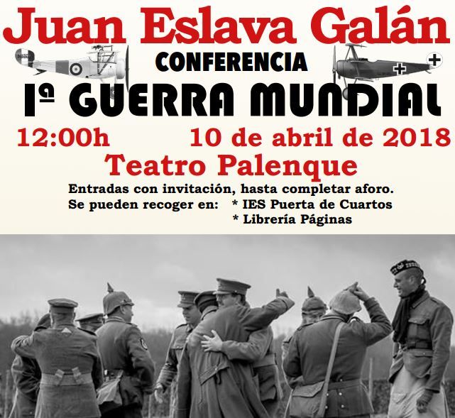 Conferencia de Juan Eslava Galán sobre la Iª Guerra Mundial en Talavera