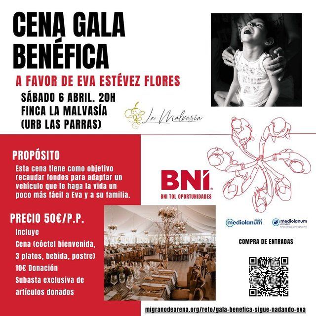 Ayuda a cambiar la vida de Eva participando en esta cena solidaria