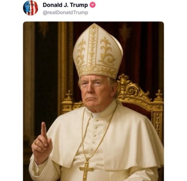 Trump publica una imagen disfrazado de Papa tras bromear con asumir el cargo