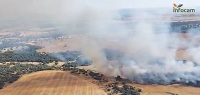 Controlado el incendio forestal en Calera y Chozas tras una intensa labor de extinción