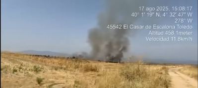 Retrasan las actividades festivas en El Casar de Escalona por el incendio declarado en El Bravo