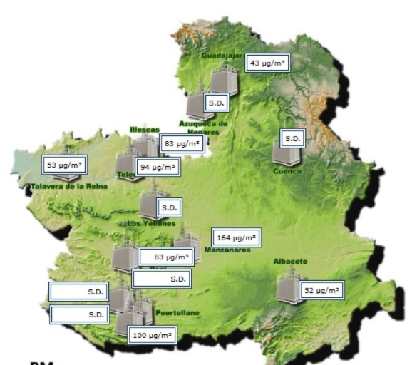 Se ha superado el umbral de partículas PM10 en Toledo, Illescas y Talavera de la Reina