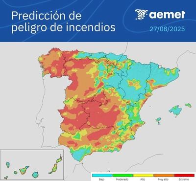 El riesgo de incendios sigue muy alto en Toledo, Ciudad Real, Albacete y Cuenca