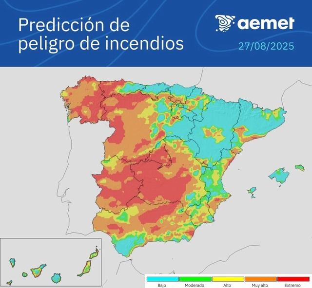 El riesgo de incendios sigue muy alto en Toledo, Ciudad Real, Albacete y Cuenca