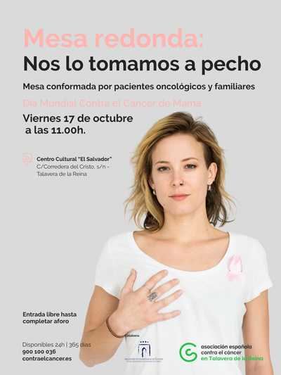 Talavera acoge una mesa redonda sobre cáncer de mama bajo el lema “Nos lo Tomamos a Pecho”