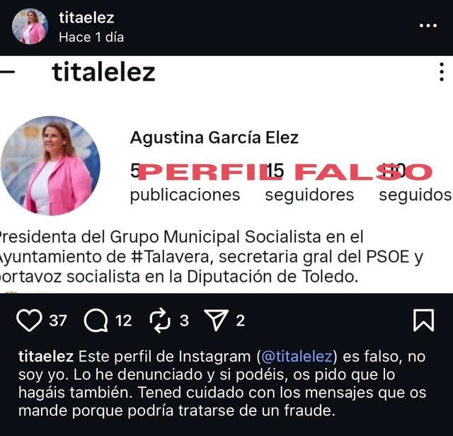 Una oleada de perfiles falsos en Instagram afecta a varias autoridades de Castilla-La Mancha