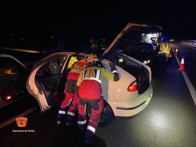 Dos heridos en una colisión entre dos turismos en la N-502, a la altura de Talavera