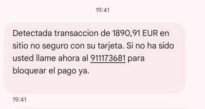 ¿Te ha llegado este SMS de CaixaBank por una compra de 1.890,91 euros? Es una estafa