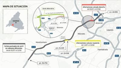 Más obstáculos en el camino a Madrid: la A-5 afronta nuevas obras desde julio