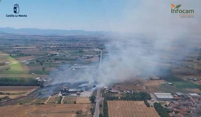 Un incendio en Talavera obliga a activar el nivel 1 por humo y el corte de la CM-4101